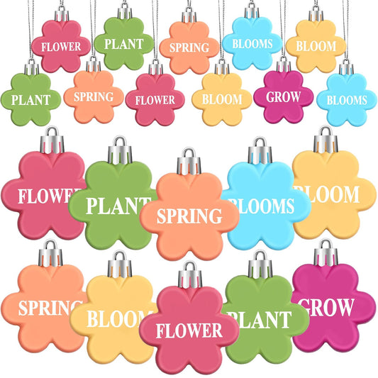 JULMELON 36 Pcs Spring Daisy Flower Ornaments, Colorful Plastic Daisy Hanging Decor 2 Inch Spring Tree Decorations Summer Floral Ornaments for Home Holiday Party Decor