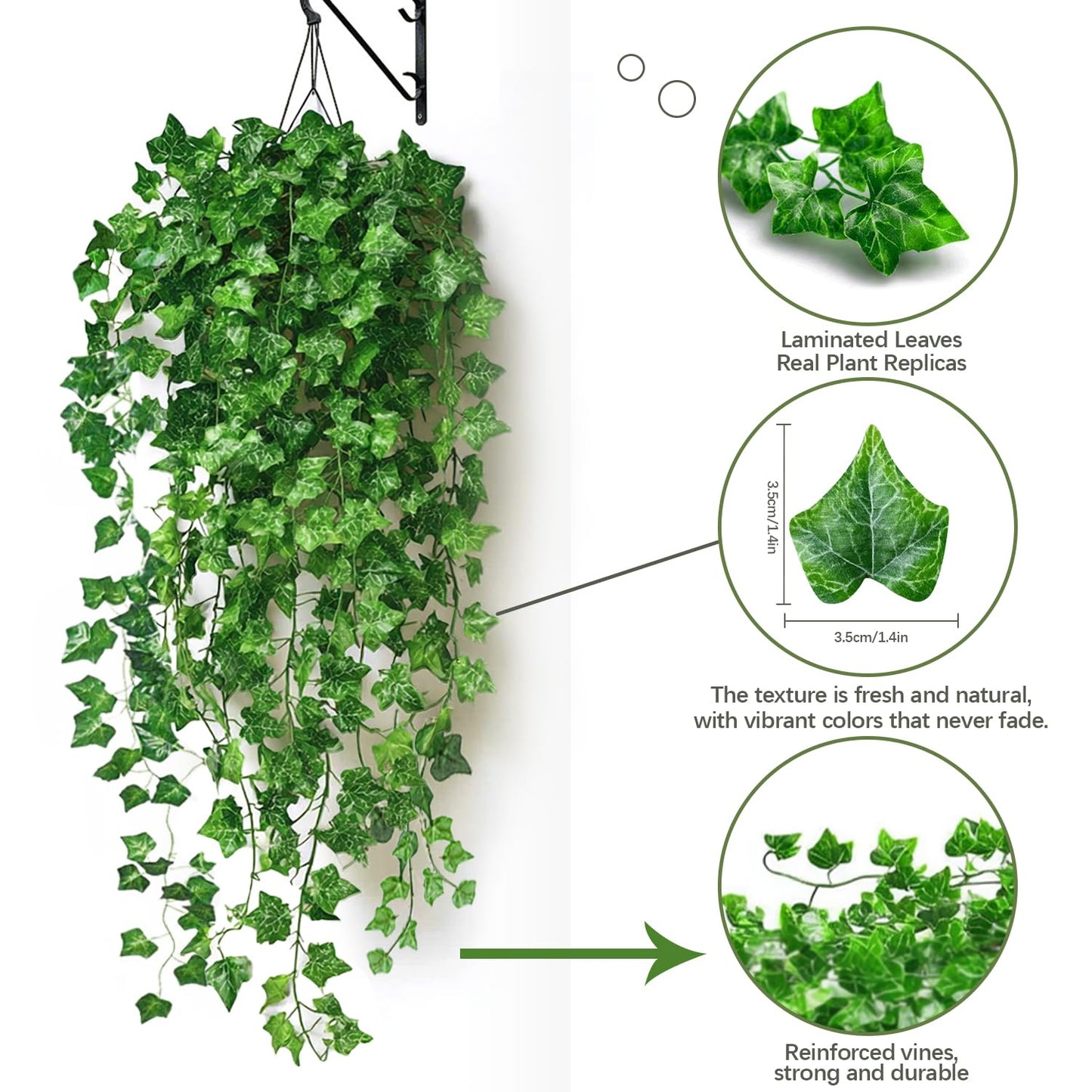 SKHYVQW 50 Pack 375 Feet Fake Vines for Room Decor Artificial lvy Greenery Garland Vine Leaves, Leaf Plants Flowers Foliage for Bedroom,Garden Wall.Decor Indoor Outdoor