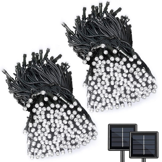 LALAPAO 2 Pack Super-Long Solar String Lights Total 170Ft 480 LED 8 Modes Upgraded Solar Powered Outdoor Waterproof Christmas Fairy Lights for Xmas Tree Garden Lawn Wedding Party Decor(White)