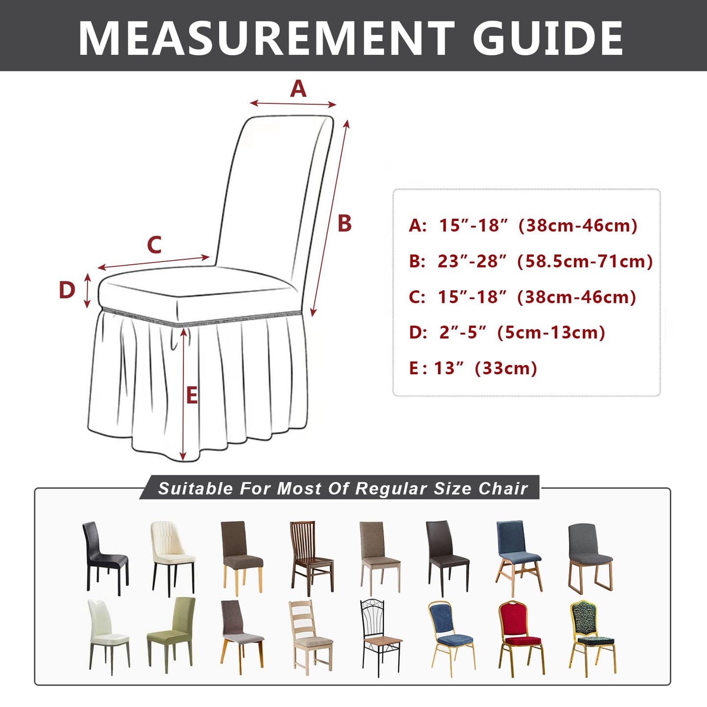 molasofa Chair Covers for Dining Room Set of 2 Stretch Chair Slipcovers with Skirt for Kitchen Seat Protectors Wedding Banquet Decor Kids Pets Spandex Fabric Washable (2pcs, Light Grey)