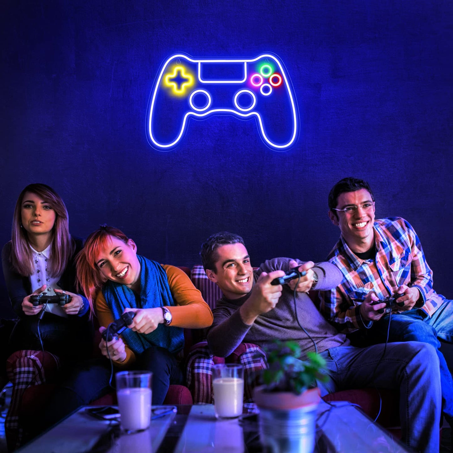 Kavaas Gamer Neon Sign, Game Controller LED Sign for Gaming Room Decor - Game Neon Sign for Teen Boy Room Decor - Best Gamer Gifts for Boys, Kids