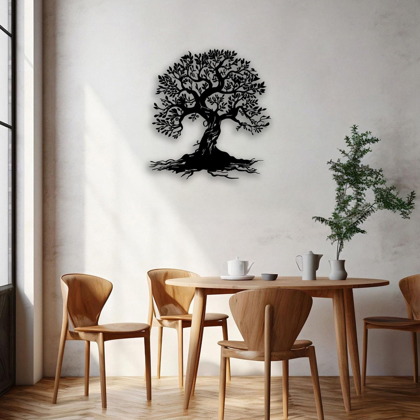 Tree of Life Metal Wall Decor - Room Decor Wall Art Home Decor for Living Room, Bedroom, Office, Garden, Courtyard (Black)