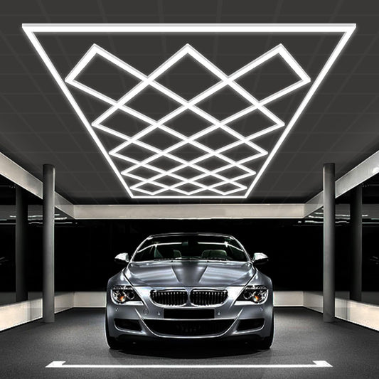 Ofenrd Large Hexagon Garage Lights 23 Hex Ultra-Bright Led Lights New Updated Diamond Commercial Lighting for Garage Car Detailing Barber Shop Gym Warehouses Basement.