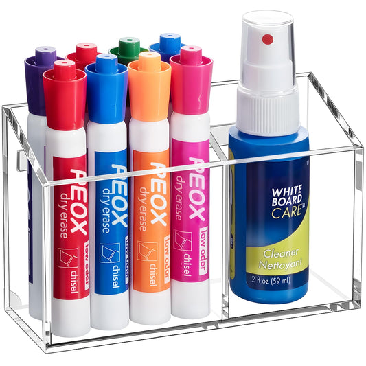 BEYGORM Magnetic Dry Erase Marker Holder for Whiteboard,Non-slip Acrylic Magnet Pen Holder for Fridge Refrigerator,Locker Organizer for Work,Locker Accessories,Pencil Cup for Desk,Marker Organizer