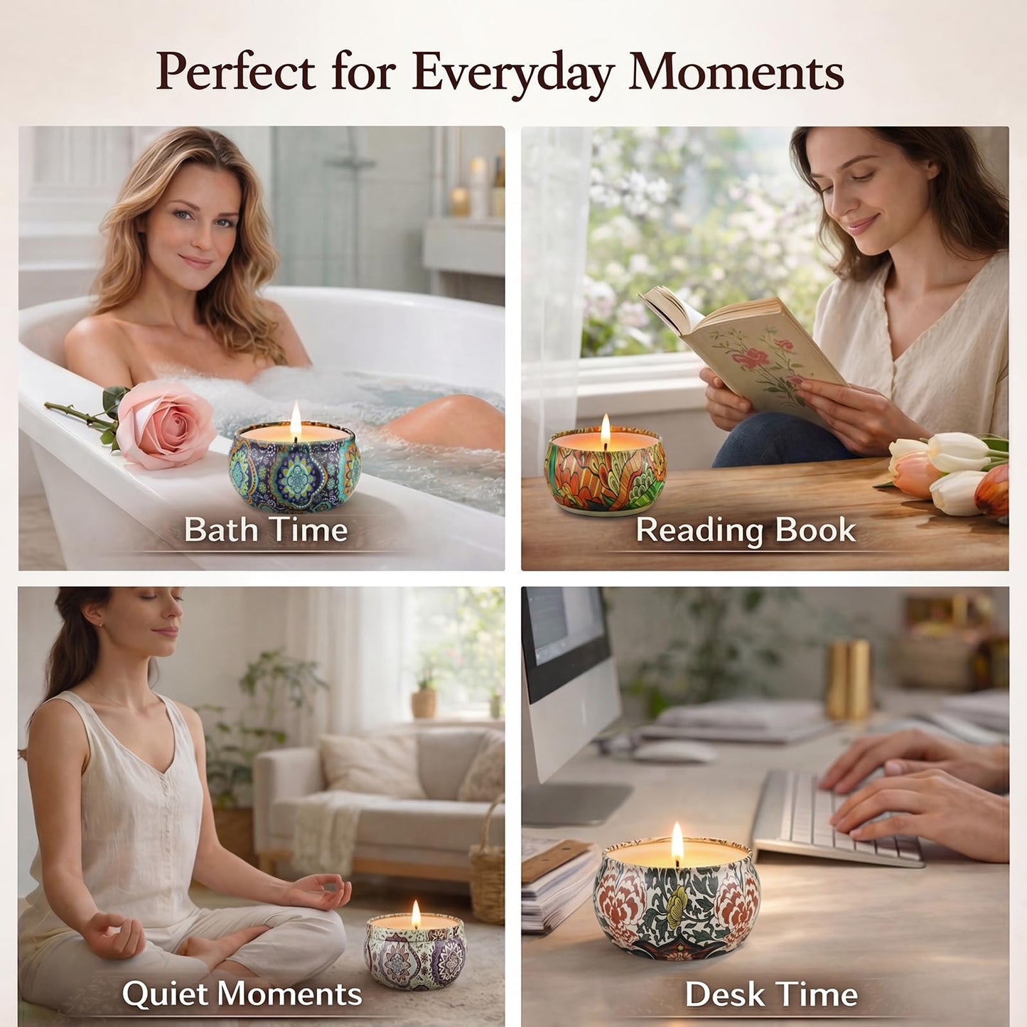 Scented Candles Gift Set, 12 Pack Soy Wax Candles for Home, 12 Scents, Aromatherapy Travel Tins with Gift Box for Women, Birthday, Housewarming, Relaxation