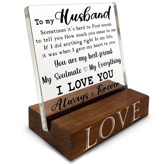 Gifts for Husband from Wife, To My Husband Plaque, Husband Appreciation Gifts from Wife, Husband Christmas Wedding Anniversary Valentines Day Birthday Gifts From Wife Decorative Sign VZH1