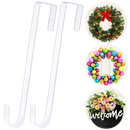 AnCintre 15 in Wreath-Hangers, 2 Pack Easter-Christmas-Halloween Decorations, Fall Door Welcome Sign, Inside-Outside Over The Door Hooks Organizer Home Decor