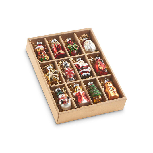 RAZ Imports Vintage Traditional Christmas Ornaments, 2-inch Height, Glass, Set of 12, Christmas, Home Decor