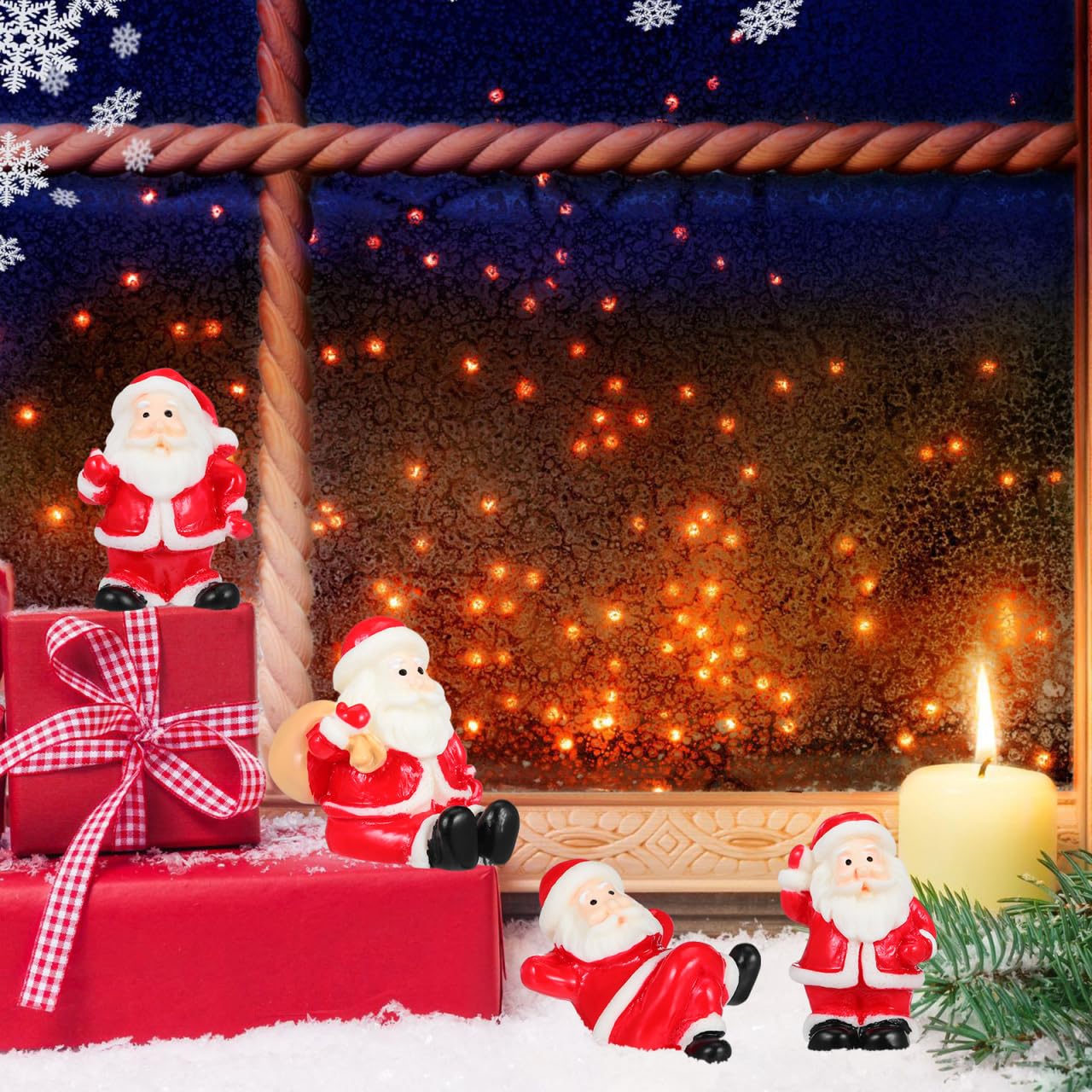 IMIKEYA 12pcs Christmas Santa Claus: Miniatures Santa Figurines Mini Christmas Figurines Landscape Decorations for Xmas Home Table Decor