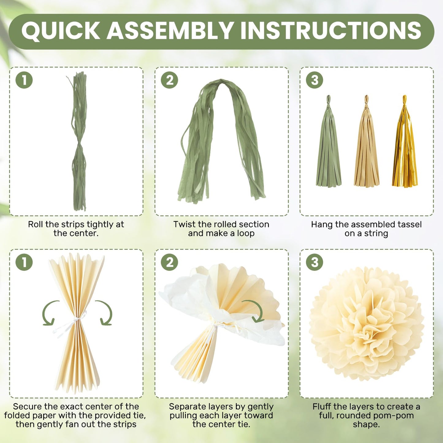 New Home New Chapter Housewarming Decorations Set, Sage Green Gold Boho Welcome Home Party Decor Kit with Banner, Balloons, Tassels & Garland
