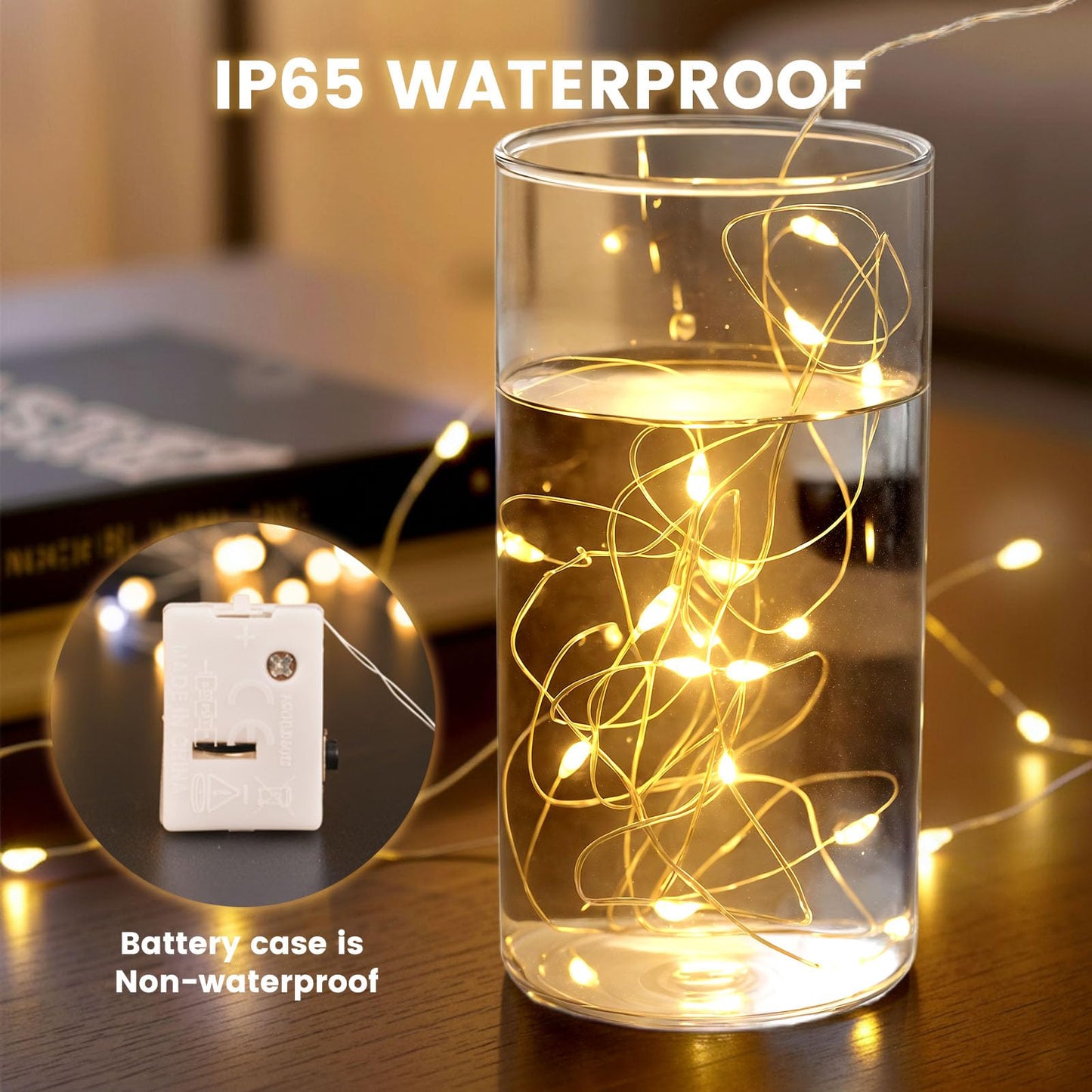 DomeStar 30Pack Fairy Lights Battery Operated, 7Ft 20 LED Waterproof String Lights Wire Firefly Starry Moon Light for DIY Mason Jars Party Centerpiece Table Valentine's Day Decorations Tree Ornament