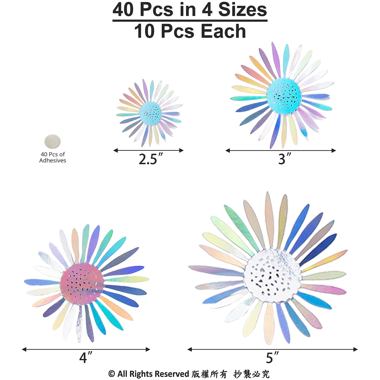 Cheerland Iridescent Wall Decals Peel and Stick Floral Wall Decor Stickers 3D Flower Wall Decal Holographic Iridescent Party Decorations Teal Mandala 3D Flowers Sticker Door Decoration Bedroom Murals