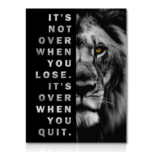 NymphFable Lion Inspirational Wall Art Motivational Quotes Posters Positive Affirmations Wall Decor Black and White Pictures for Office Gym Bedroom 12x16 in Unframed