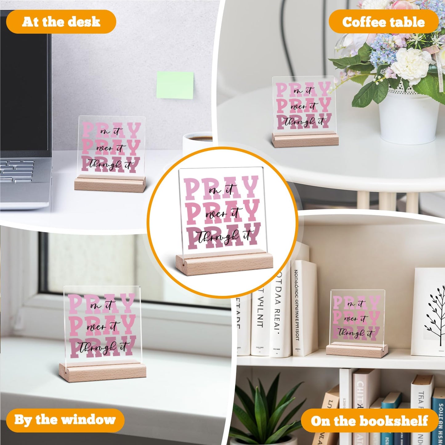 Christian Decor Acrylic Plaque Birthday Inspiration Religious Gift for Her Bible Verse Desk Decor Spiritual Acrylic Plaque Decorative Sign for Birthday Christmas Mom Sister Friend Faith Desk Decors
