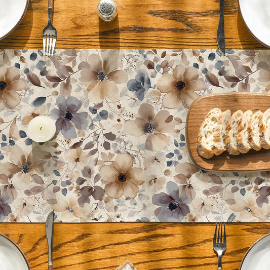 Artoid Mode Poppy Floral 210 GSM Spring Table Runner, Seasonal Summer Fall Kitchen Dining Table Decoration for Home Party Decor 13x72 Inch