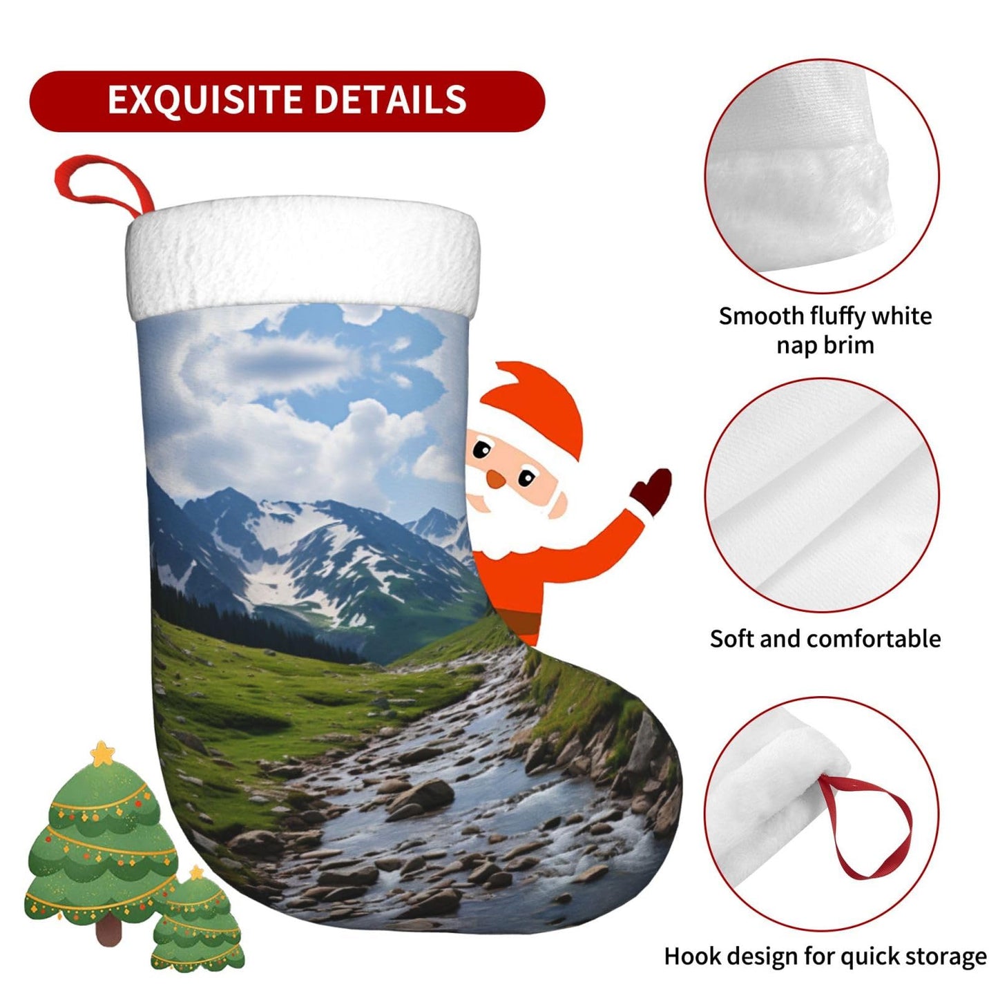 KOPUUYRD Natural Wonders Print Luxurious Holiday Socks,Unique Christmas Socks for Joyful Season,Festive Ornament Classic