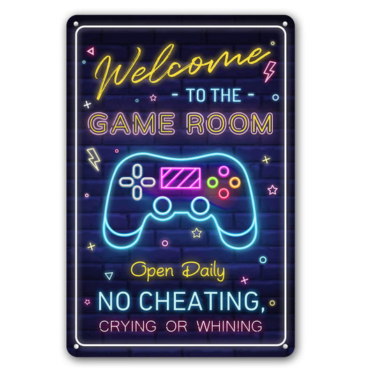 Welcome to the Game Room Sign - Cool Gaming Decor Gifts for Boys and Teens | Perfect Game Room Accessories and Decor, 12 x 8 Inch (268)