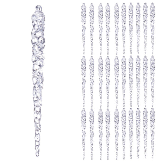 Diahom Christmas Icicle Hanging Ornaments 30pcs 5 Inches Acrylic Xmas Tree Garland Crystal Decorations Wall Window Mantel New Year Holiday Wedding Winter Party Home Decor