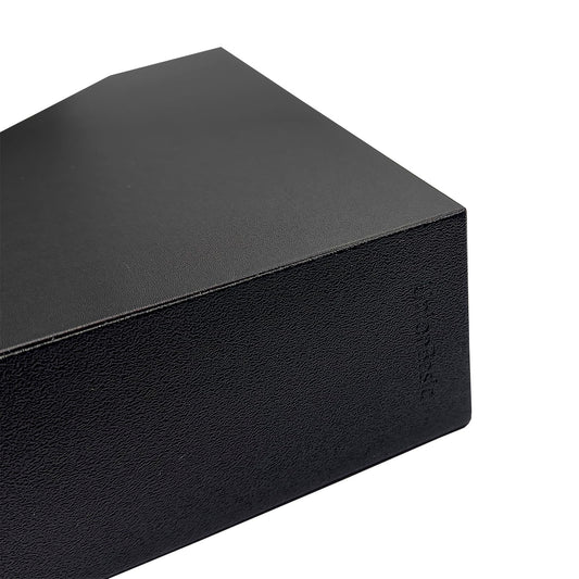 UnionBasic Magazine File Holder, Leatherette Desktop Document Organizer, Home Office Paper Holder File Storage Literature Sorter, Black