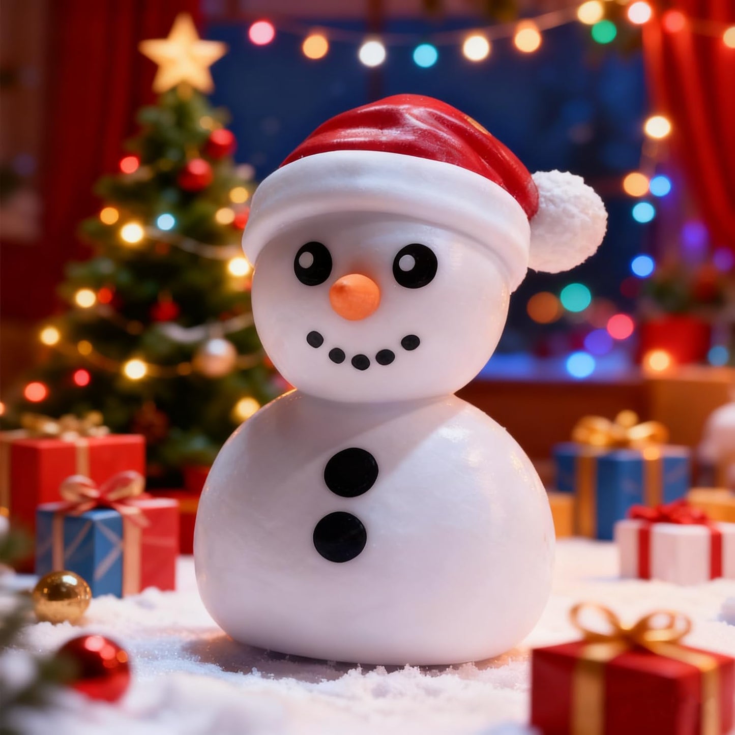 Christmas Snowman Figurines Cute Finger Statue Sculpture Decorations Indoor Cartoon Snowman Ornaments Christmas Desktop Decor Winter Tabletop Statue for Xmas Party Home Decoration