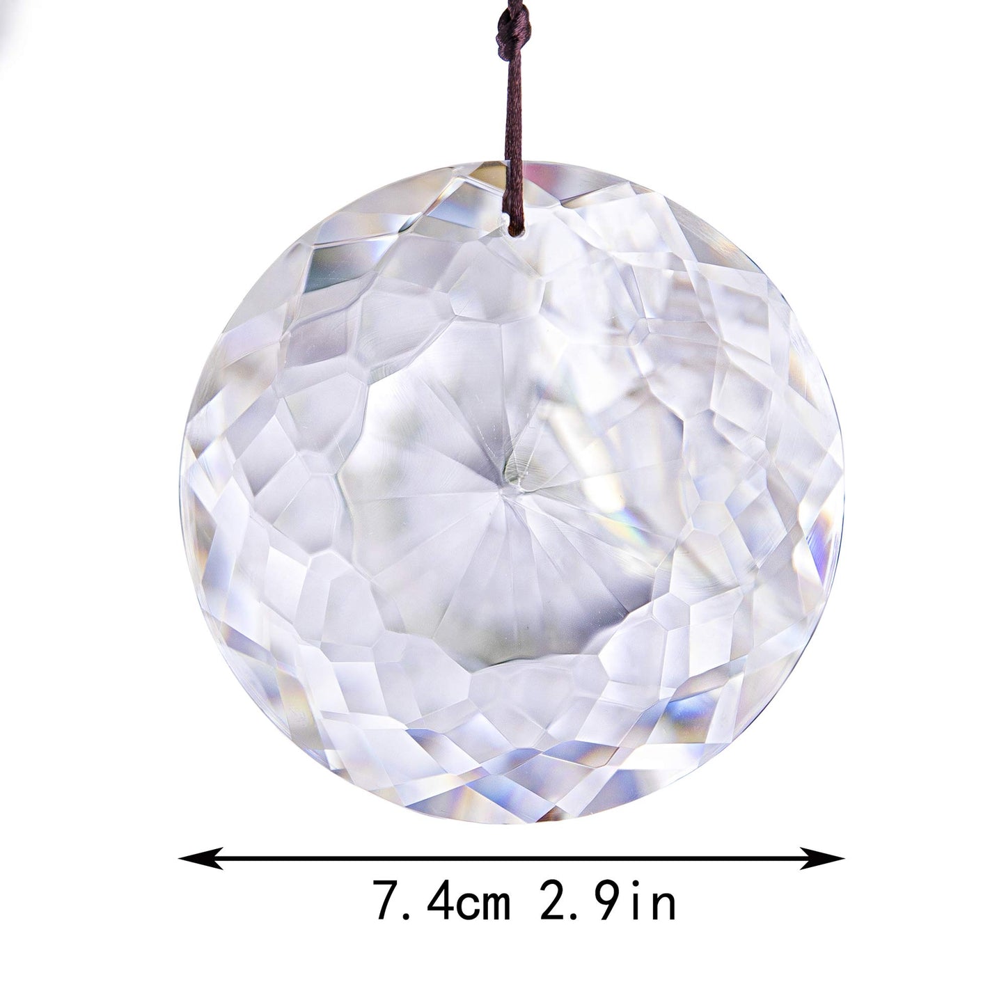 HDCRYSTALGIFTS 75mm Prism Hanging Crystal Suncatcher Clear Chandelier Crystals Flower of Life Prisms Sun Catcher Indoor Window Glass Ornaments for Christmas Tree Gifts