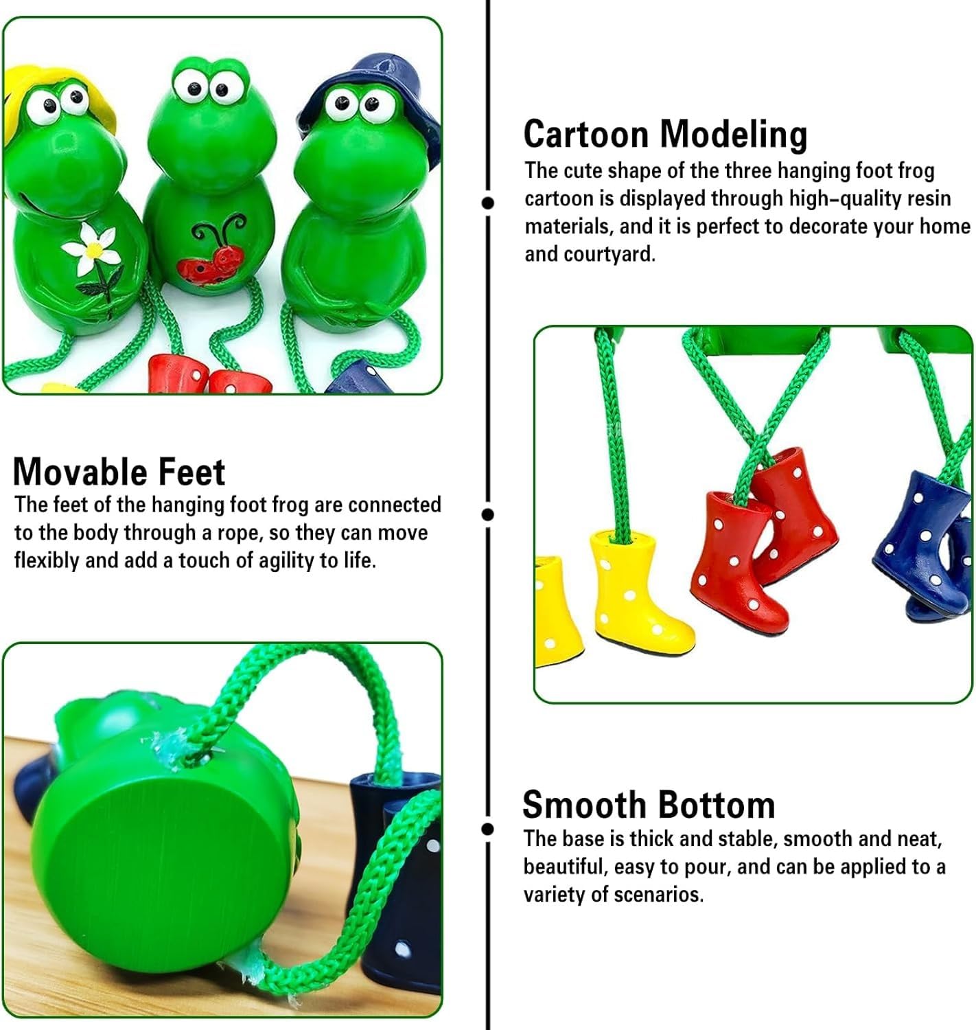 SFCOEABR Cute Frog Garden Decor for Outside, Funny Resin Garden Statues Yard Decoration Outdoor, Unique Frog/Rabbit/Monkeys Art Figurines for Patio Lawn House (Frogs a)