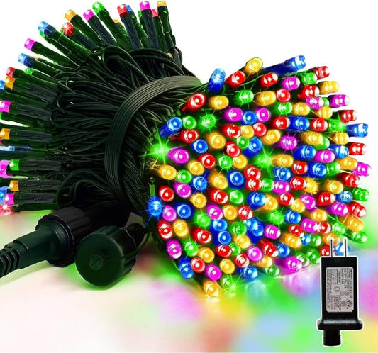 LAMPHOME 100LED 33FT Multicolor Christmas Mini String Lights,Plug in Waterproof Connectable LED Fairy Lights,Indoor & Outdoor Christmas Tree Lights for Home Party Garden Yard Bedroom Decor