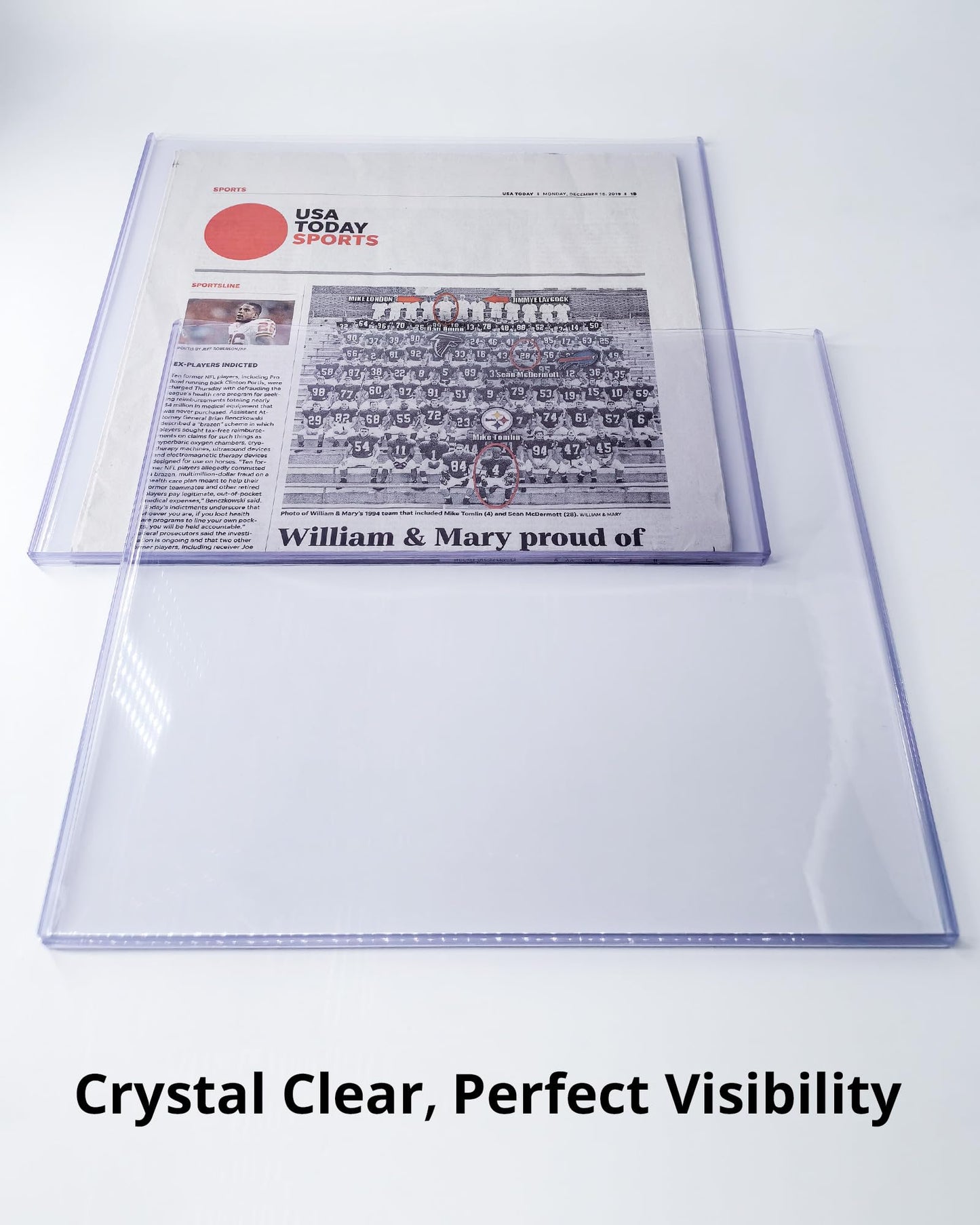 LEEFLIT Newspaper Toploader Holder - 7mm Thick Hard Plastic Top Loaders, 13 x 11, 5 Count, Clear, LF-NPTL-5BL250PT