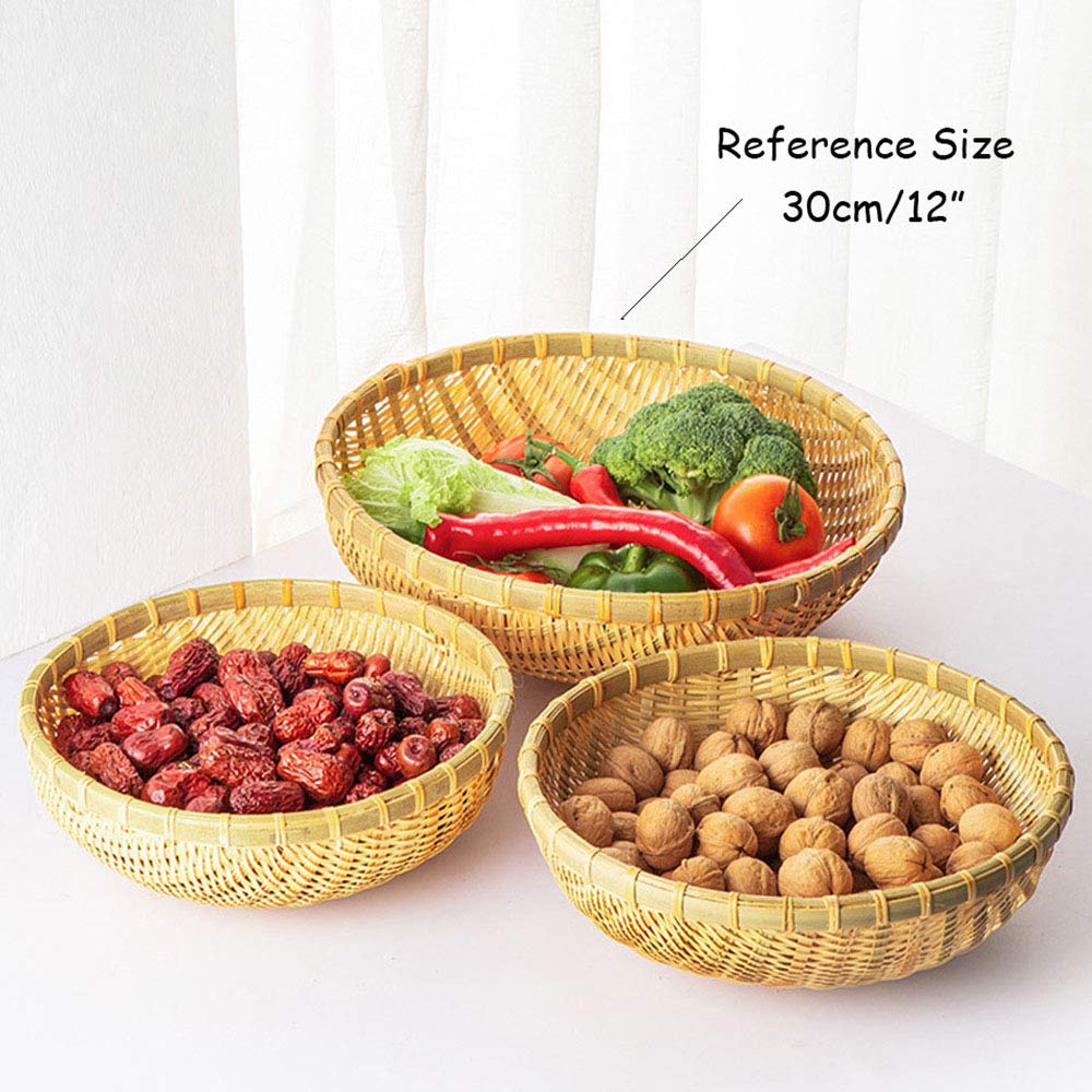 Natural Handmade Woven Bamboo Basket Tray U Shape Holder Food Deep Basket Size 6" 7" 8" 9" 10" 11" 12" 13" 14" up to 20inches Available for Customizing Bulk (16cm/6")