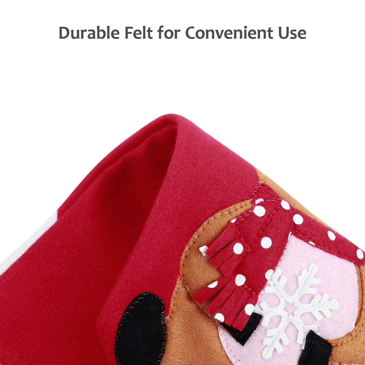 Christmas Holiday Stockings Christmas Hanging Bags 6PCS Red Felt Xmas Tree Decorations Santa Snowman Reindeer Treat Bag
