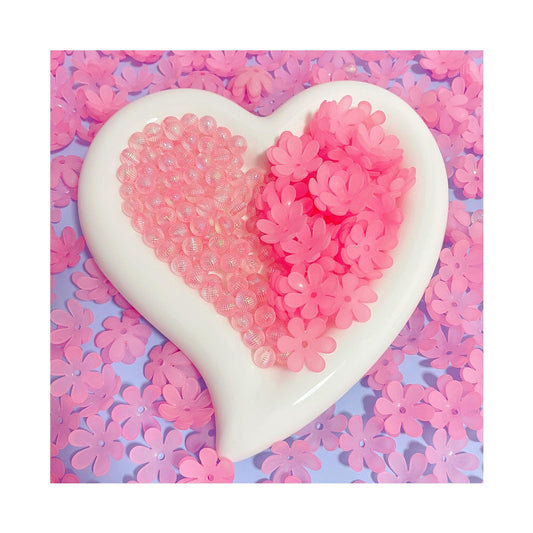 Crystal Artificial Flower Bouquet Material Set, Including 300 Acrylic Petals, 300 Beads, and 50 Iron Wires, Used for DIY Bouquets for Home Garden, Party, and Wedding Decoration (Pink)