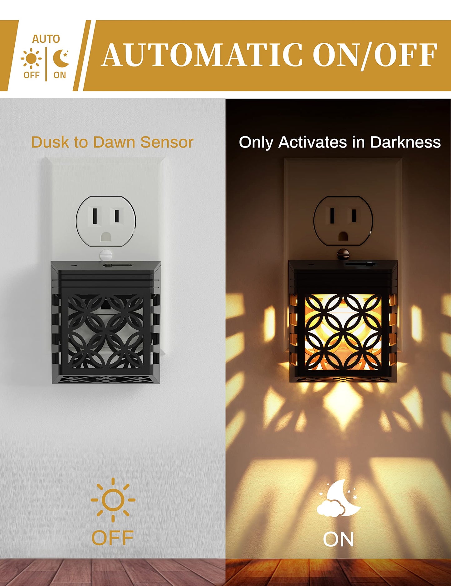 DORESshop Plug in Night Light [2 Pack], Night Lights Plug Into Wall, Dusk to Dawn Sensor Night Lights, Adjustable Brightness, Decorative Nightlight for Bathroom, Hallway, Stairway, Soft White