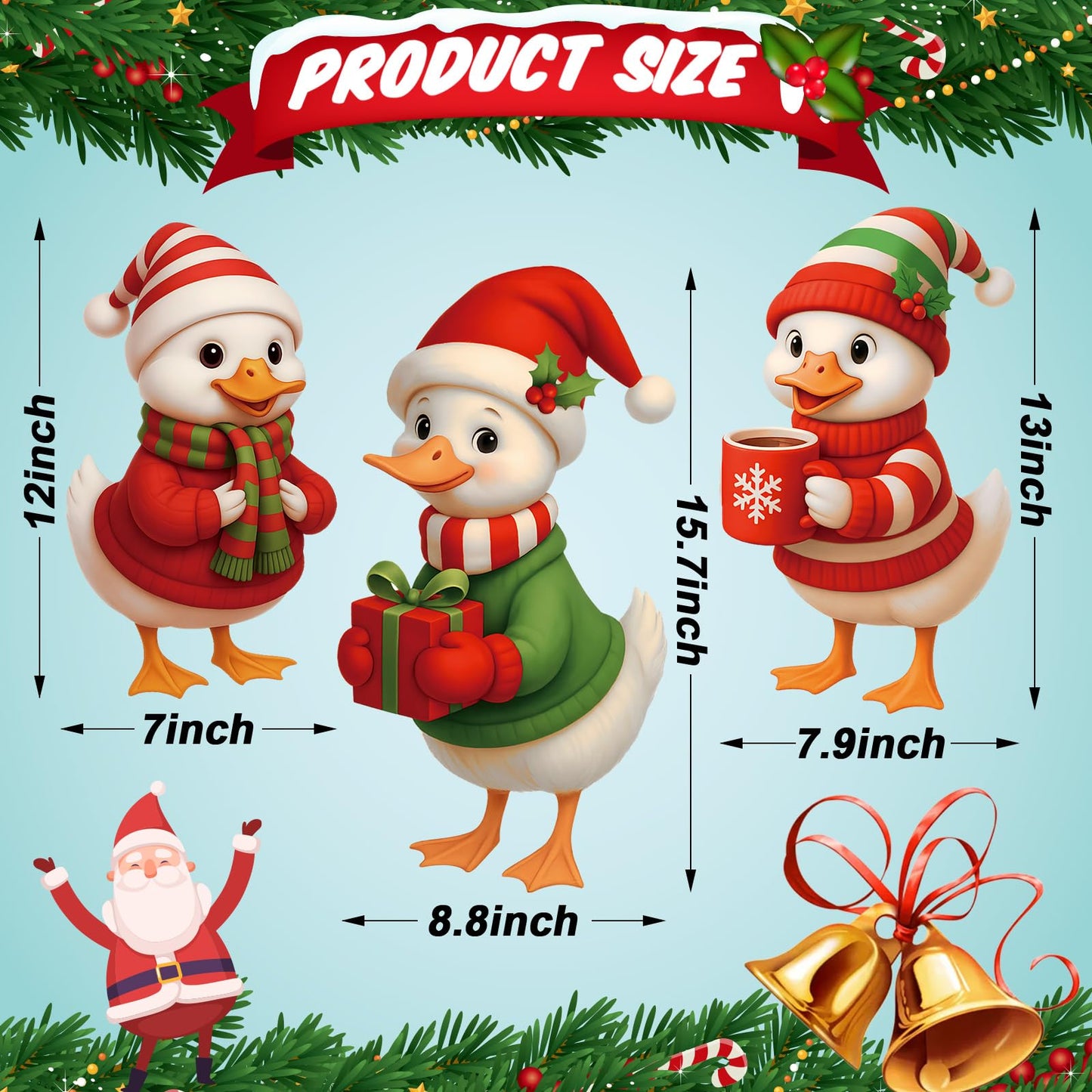 Marsui 3 Pcs Christmas Outdoor Decorations Goose Yard Sign with Stakes Christmas Yard Decorations Cute Goose Stakes Signs for Home Lawn Garden Decor Holiday Party Supplies