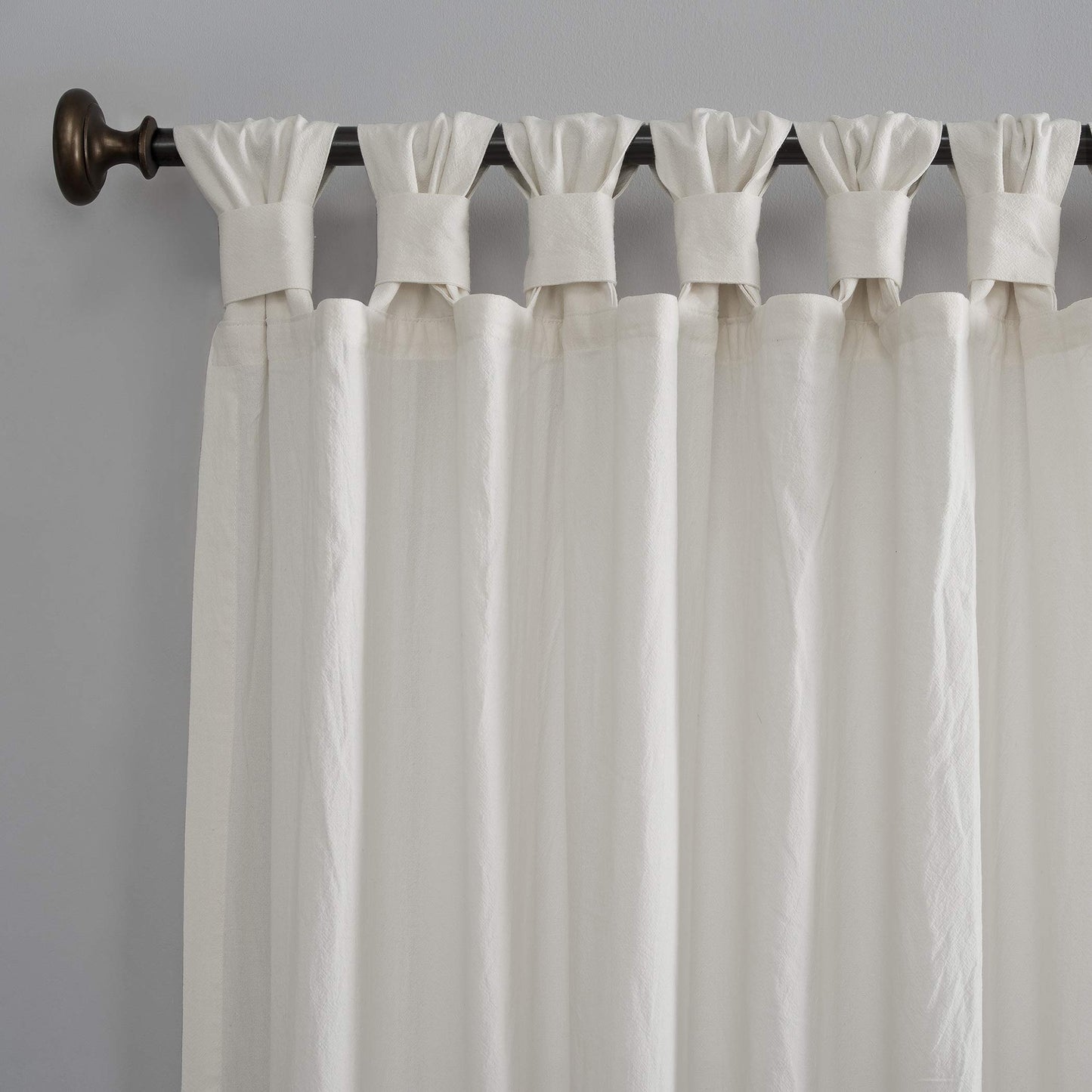 Archaeo - 56538 Washed 100% Cotton Twist Tab Curtain, 52" x 95" Panel, Cream