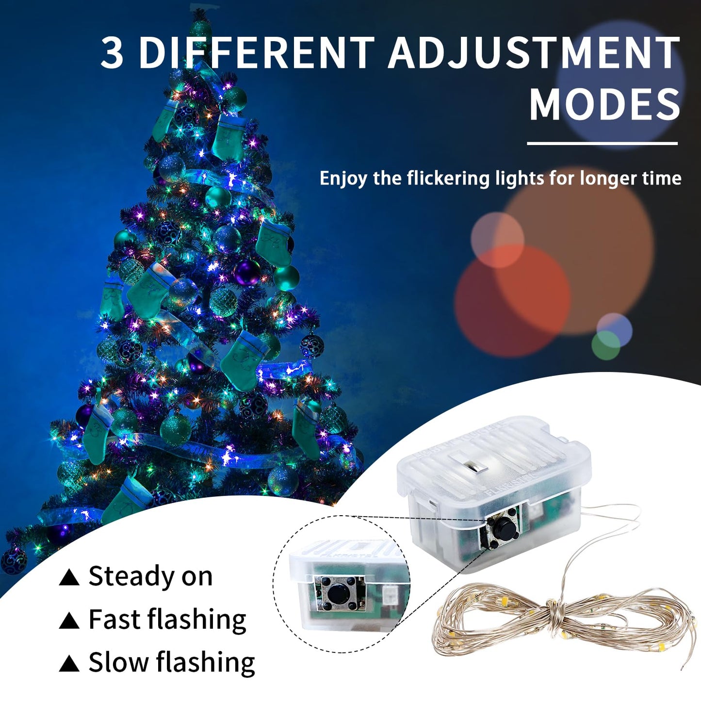 chzk 12 Pack Fairy Lights 7Ft 20 LED Twinkle String Lights 3 Modes Battery Operated Waterproof Firefly Starry for Mason Jar Party Wedding Easter Valentines Day Table Centerpieces,Multicolor-Pastel