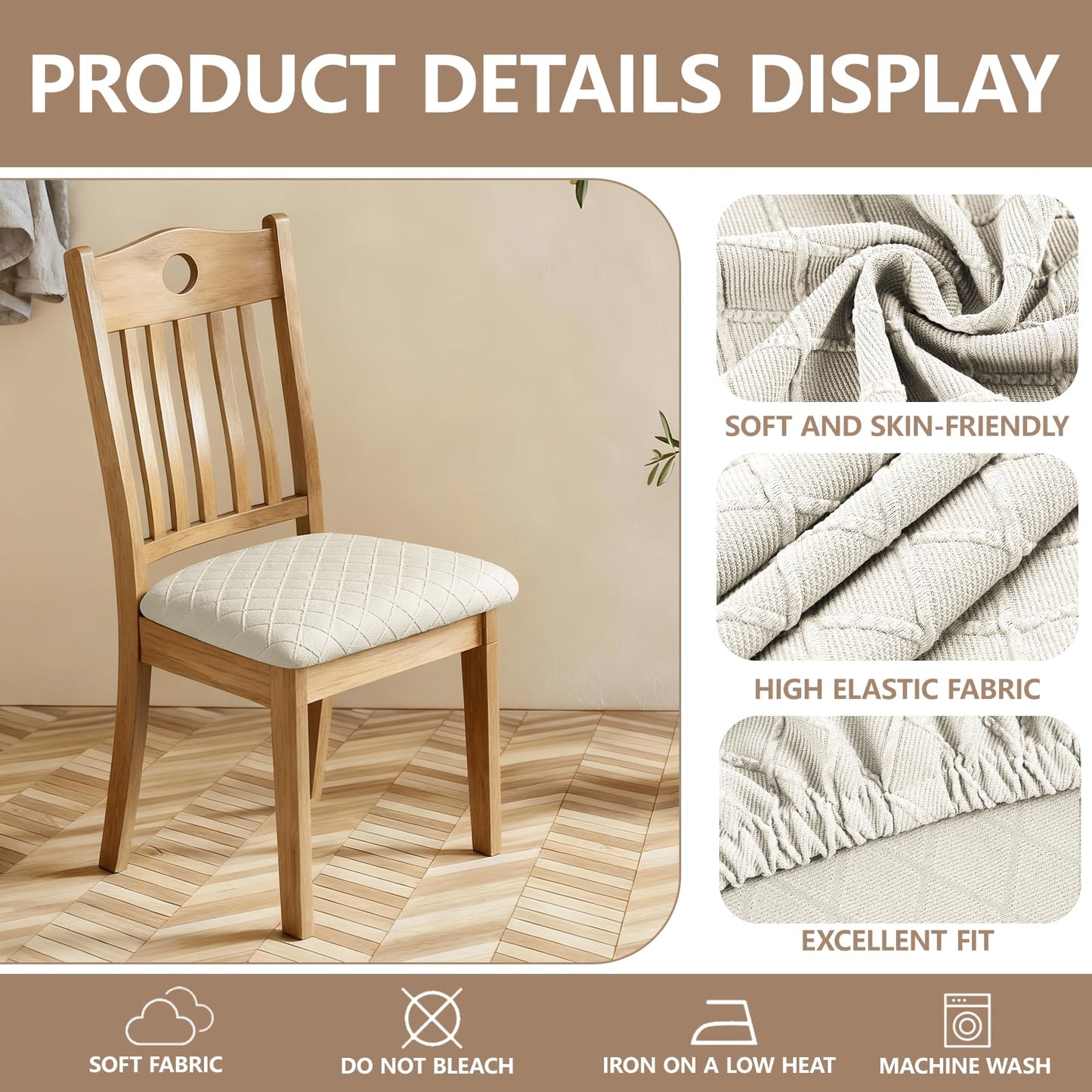 Gdmhy Dining Room Chair Covers,Soft Removable Washable,Dining Room Chair Covers Set of 6,Printed,Floral Pattern,Pet Friendly Furniture Protector Seat Cover,Universal Fit for Hotel