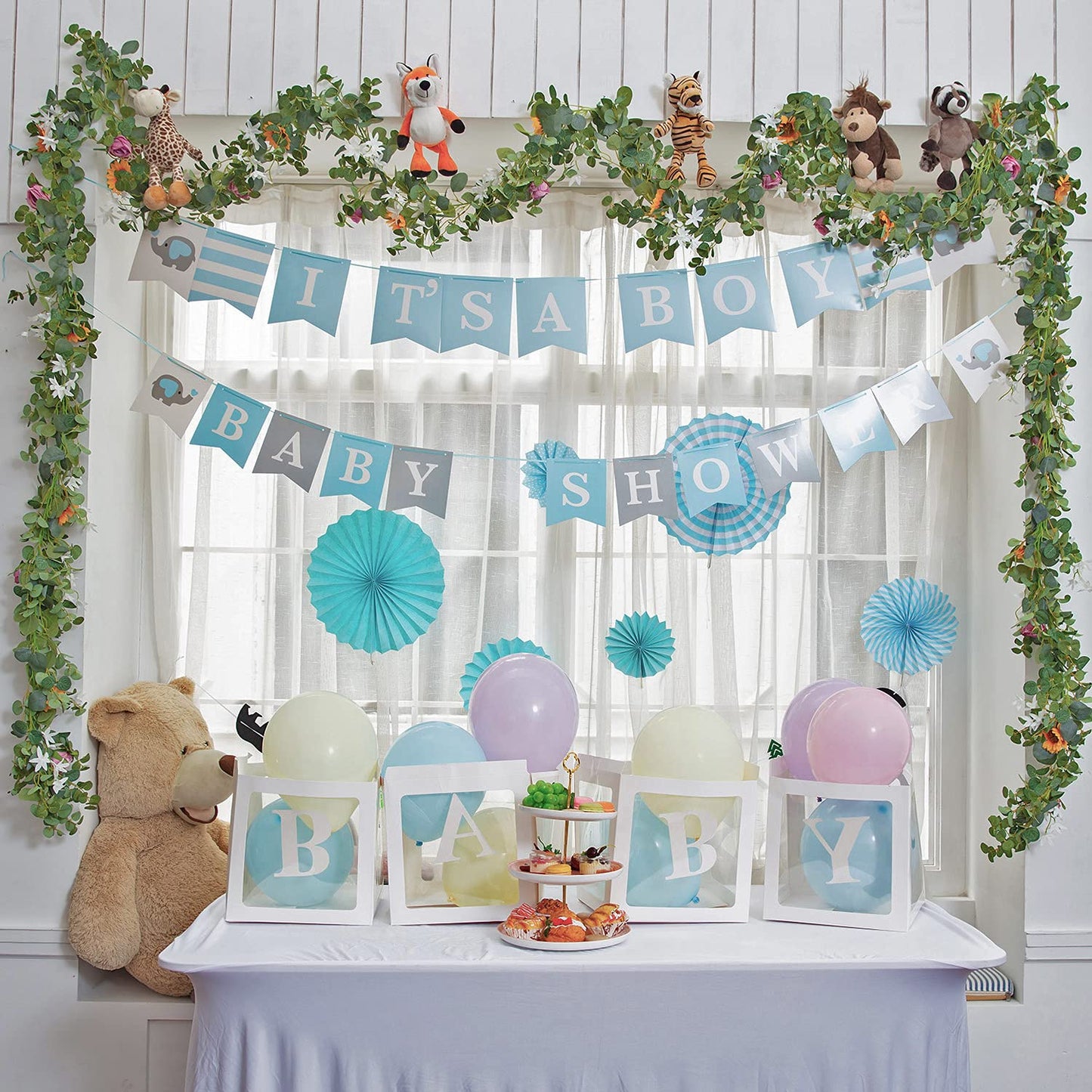 Naidiler Eucalyptus Garland with Flowers, Spring Decor for Mantle, Wedding Arch & Fireplace
