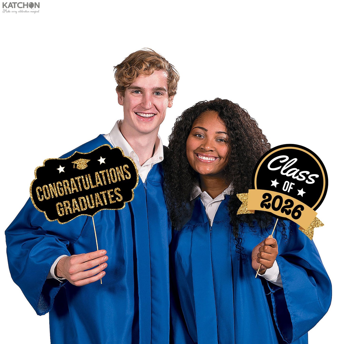 KatchOn, Graduation Photo Booth Props 2026 - Pack of 21 | 2026 Photo Props for Black and Gold 2026 Graduation Decorations, Graduation Party Decorations, Graduation Photo Booth Props, Grad Party Decor
