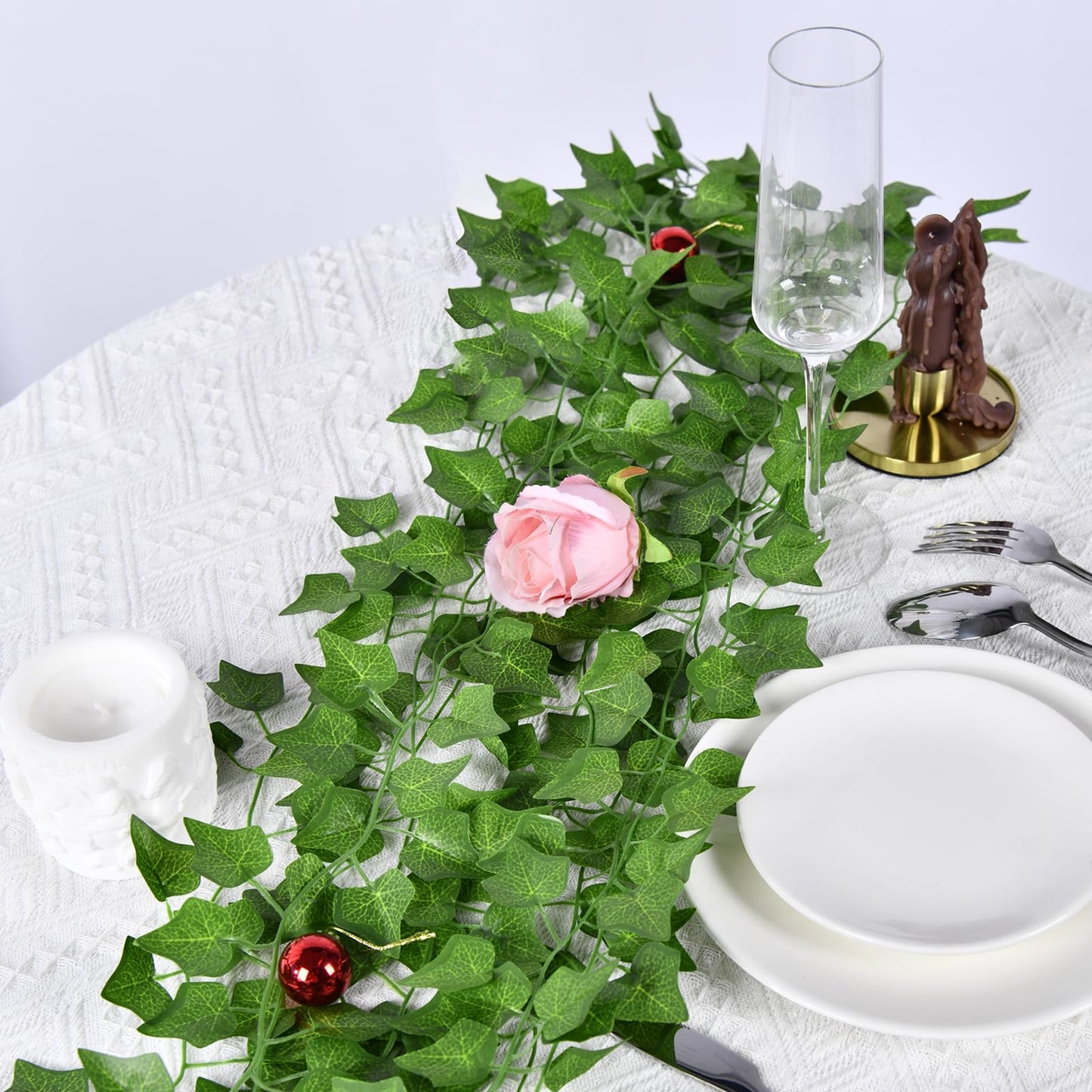 SKHYVQW 50 Pack 375 Feet Fake Vines for Room Decor Artificial lvy Greenery Garland Vine Leaves, Leaf Plants Flowers Foliage for Bedroom,Garden Wall.Decor Indoor Outdoor