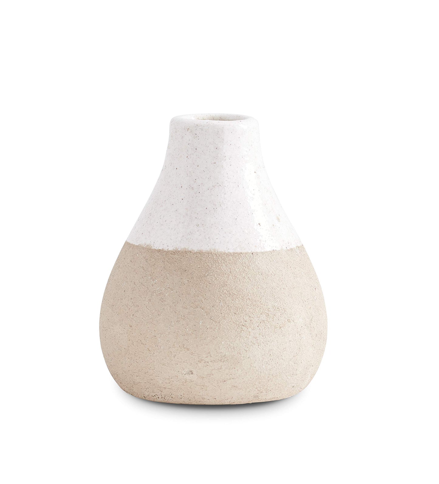 K&K Interiors 4.75 Inch Ceramic Pot with Light Cream Glaze on Top