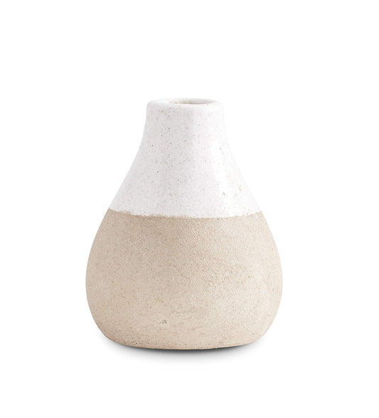 K&K Interiors 4.75 Inch Ceramic Pot with Light Cream Glaze on Top