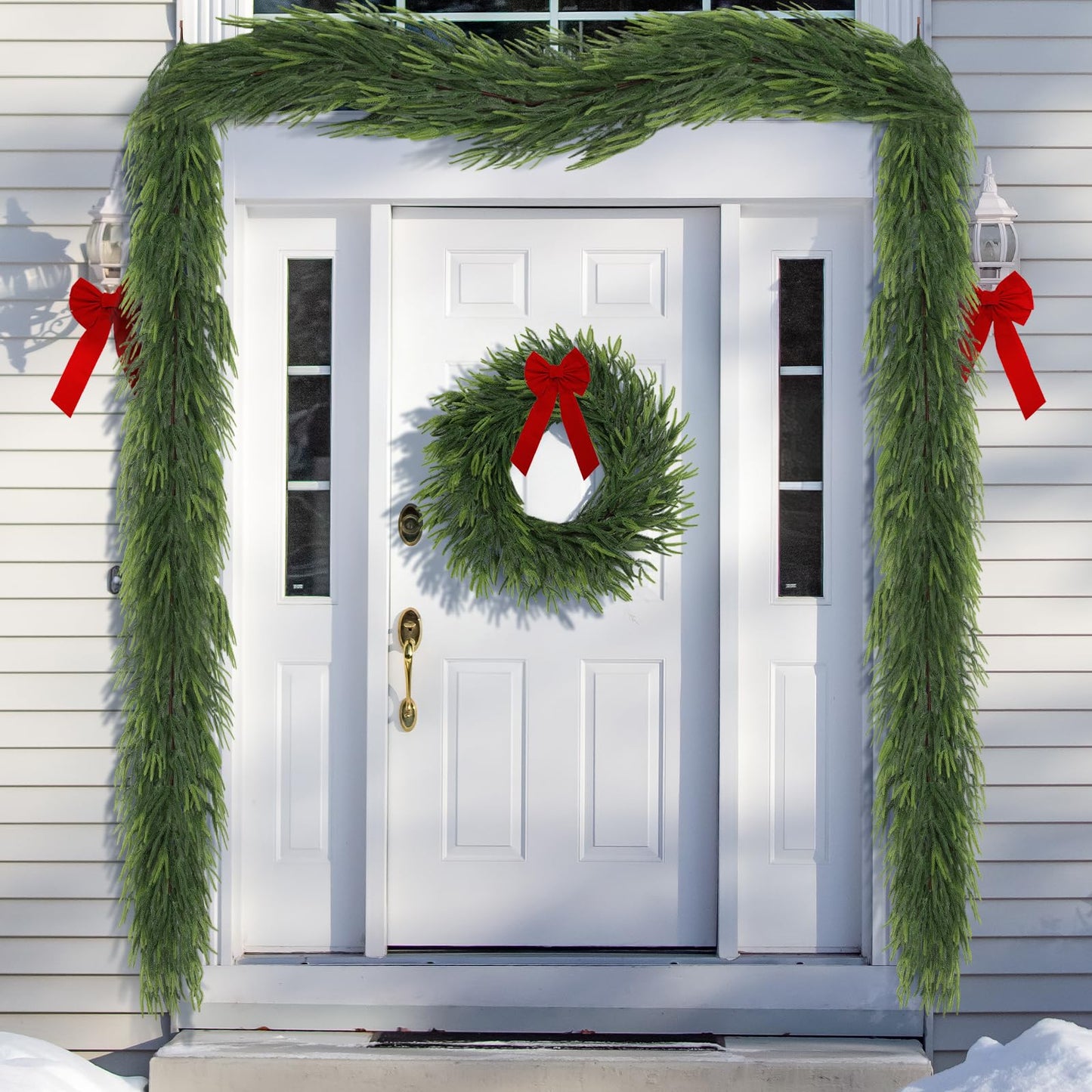 Homiton 6ft Christmas Norfolk Pine Garland, Artificial Real Touch Pine Garlands, Christmas Greenery Garland for Xmas Mantle Fireplace Table Outdoor Indoor Decoration (1, 6 FT)