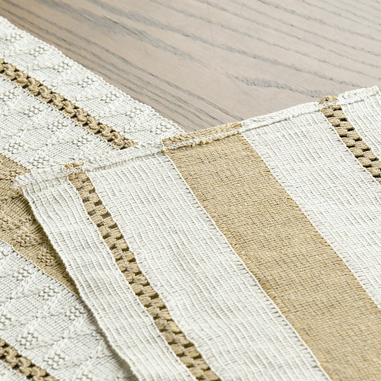 Artoid Mode Burlap Brown Farmhouse Woven Rustic Table Runner, Seasonal Holiday Hollow Kitchen Dining Table Decoration for Home Party Decor 12x72 Inch