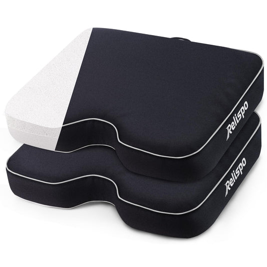 Relispo Stadium Seats for Bleachers with Integral Cutting Memory Foam, Stadium Seat Cushion Waterproof Extra Thick Bleacher Cushion, Portable Stadium Cushions for Indoor Outdoor Events (2 Packs)