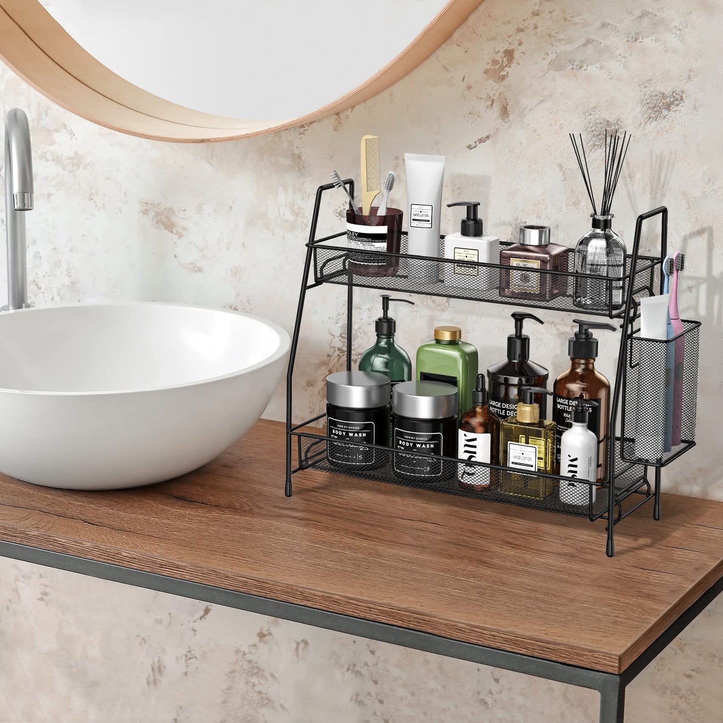 SPISPI Bathroom Organizer Countertop, Spice Rack Organizer for Cabinet,Bathroom Counter Organizer, Kitchen Countertop Organizer