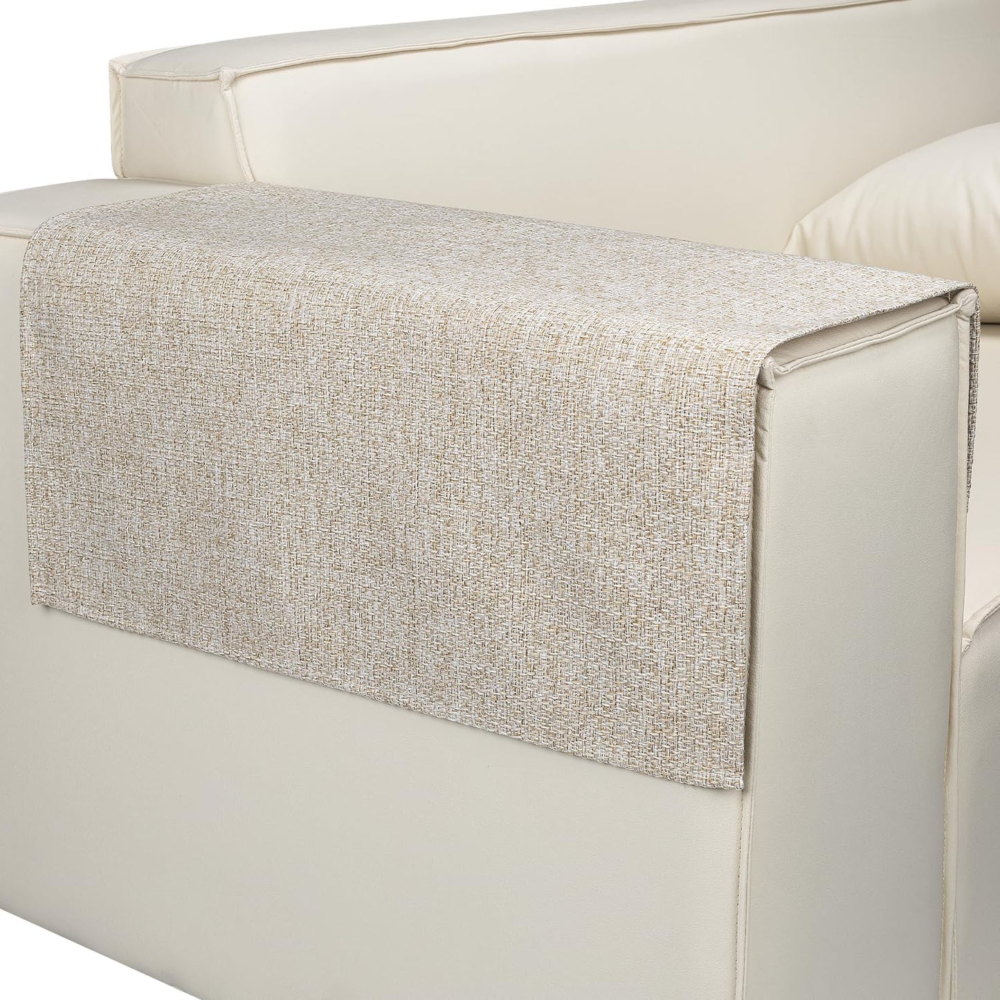 Couch Arm Covers, Arm Chair Covers Set of 2, Non-Slip Sofa Arm Covers, Washable Armrest Cover, Recliner Arm Cover, Sofas Headrest Cover for Sofa/Armchair/Loveseat/Sectional (Beige, 24" x 20" -2pcs)