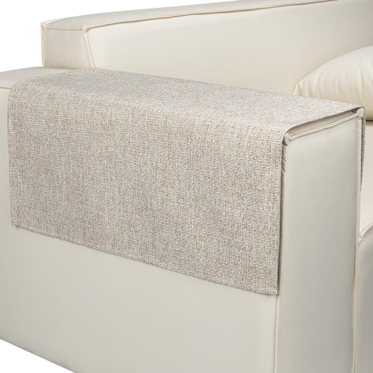 Couch Arm Covers, Arm Chair Covers Set of 2, Non-Slip Sofa Arm Covers, Washable Armrest Cover, Recliner Arm Cover, Sofas Headrest Cover for Sofa/Armchair/Loveseat/Sectional (Beige, 24" x 20" -2pcs)