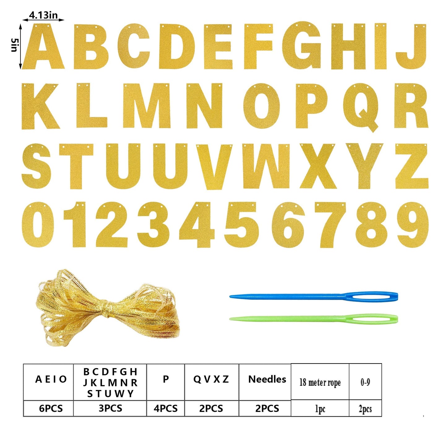 DIY Banner Kit with Letters Glitter Banner Letters Customizable Birthday Banners Graduation Banner Custom Party Hanging Banner for Graduation Wedding Party Baby Shower Decoration(Gold)