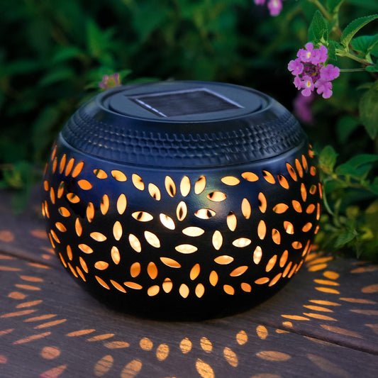 JMEXSUSS Solar Lanterns Outdoor Waterproof, Gifts for Women Mom Grandma, Outdoor Solar Lanterns for Porch Table Outside Patio Garden Camping Yard Wedding, Black