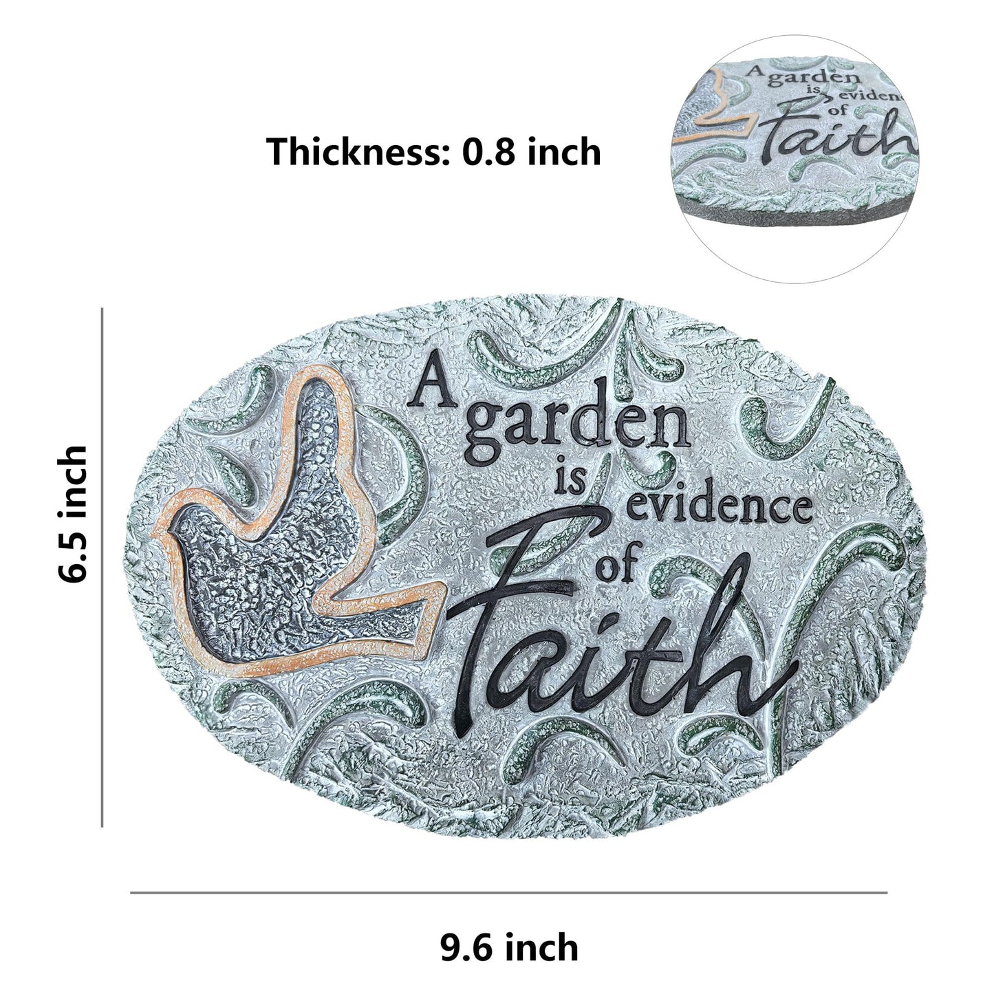 Nattol Versatile Dove Garden Stone, Stepping Stone & Wall Decor for Indoor & Outdoor Use
